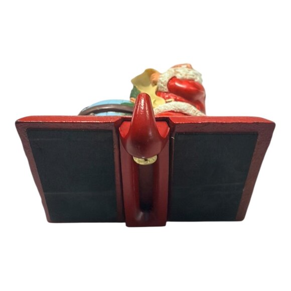 VNTG Cast Iron Santa Claus Stocking Holders With Globe & Gift Bag Made In Taiwan - Picture 6 of 12